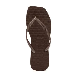 Womens Havaianas Slim Square Flip-Flop - Dark Brown