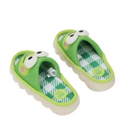 Womens Hello Kitty® Keroppi Slipper - Green / White Plaid