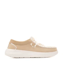 Womens HEYDUDE Wendy Comf Crochet Slip-On Casual Shoe - Irish Creme