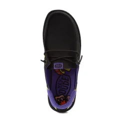 Womens HEYDUDE Wendy Funk Slip-On Casual Shoe - Black / Psychedelic Patches