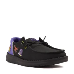 Womens HEYDUDE Wendy Funk Slip-On Casual Shoe - Black / Psychedelic Patches