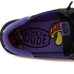 Womens HEYDUDE Wendy Funk Slip-On Casual Shoe - Black / Psychedelic Patches