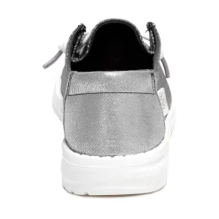 Womens HEYDUDE Wendy Metallic Sparkle Slip-On Casual Shoe - Charcoal