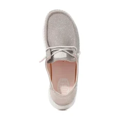 Womens HEYDUDE Wendy Metallic Sparkle Slip-On Casual Shoe - Rose Gold
