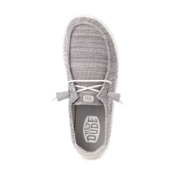 Womens HEYDUDE Wendy Sox Slip-On Casual Shoe - Light Grey