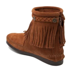 Womens Minnetonka Back Zip Boot - Chestnut