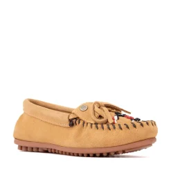 Womens Minnetonka Thunderbird "Animikii" Hardsole Moccasin - Taupe