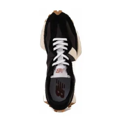 Womens New Balance 327 Athletic Shoe - Black / White / Mineral Red