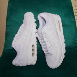 Womens Nike Air Max 90 Athletic Shoe - White / White / White