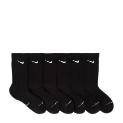 Womens Nike Everyday Elevated Crew Socks 6 Pack - Black