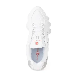 Womens Nike Shox TL Athletic Shoe - White / Metallic Silver / Max Orange / White
