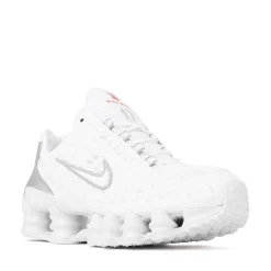 Womens Nike Shox TL Athletic Shoe - White / Metallic Silver / Max Orange / White