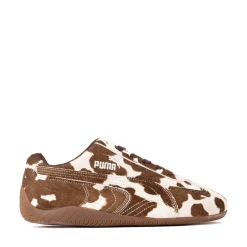 Womens PUMA Speedcat Cow Print - Chocolate Brown / Warm White