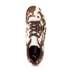 Womens PUMA Speedcat Cow Print - Chocolate Brown / Warm White