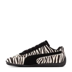 Womens PUMA Speedcat Zebra Athletic Shoe - Warm White / PUMA Black