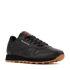 Womens Reebok Classic Leather Athletic Shoe - Black / Gum