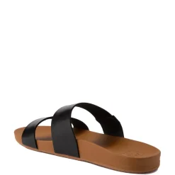 Womens Reef Cushion Vista Slide Sandal - Black / Natural