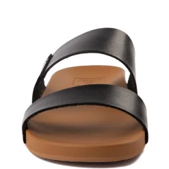 Womens Reef Cushion Vista Slide Sandal - Black / Natural