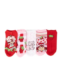 Womens Strawberry Shortcake No Show Socks 5 Pack - Multicolor