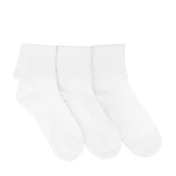 Womens Turn Cuff Lettuce Welt Quarter Socks 3 Pack - Multicolor