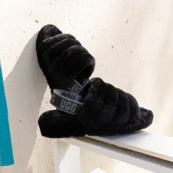 Womens UGG® Fluff Yeah Slide - Black