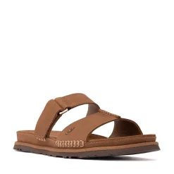 Womens UGG® GoldenGaze Slide Sandal - Dark Chestnut
