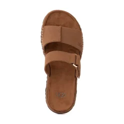Womens UGG® GoldenGaze Slide Sandal - Dark Chestnut