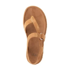 Womens UGG® GoldenGaze Toe Post Sandal - Chestnut