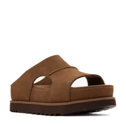 Womens UGG® Goldenstar Hi Cutout Slide - Dark Chestnut